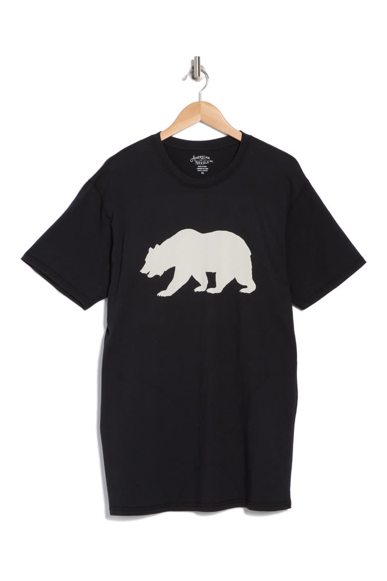 Cali Bear Cotton Graphic T-Shirt, Alternate, color, BLACK CREAM BEAR