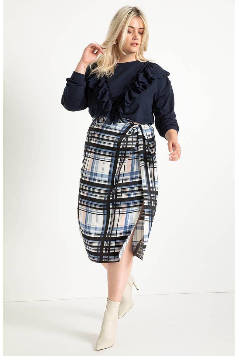 Ruffle Front Sweatshirt, Alternate, color, OUTER SPACE