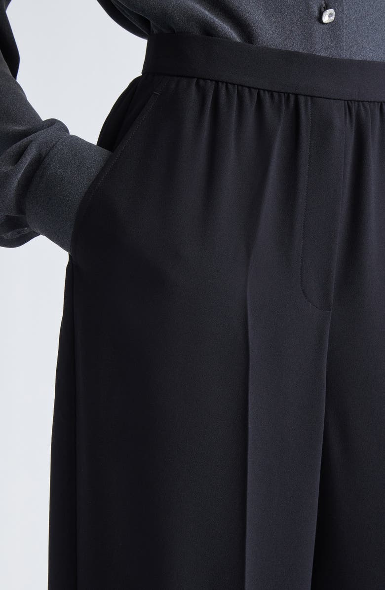 ST. JOHN Satin Back Crepe Wide Leg Pants, Alternate, color, Black