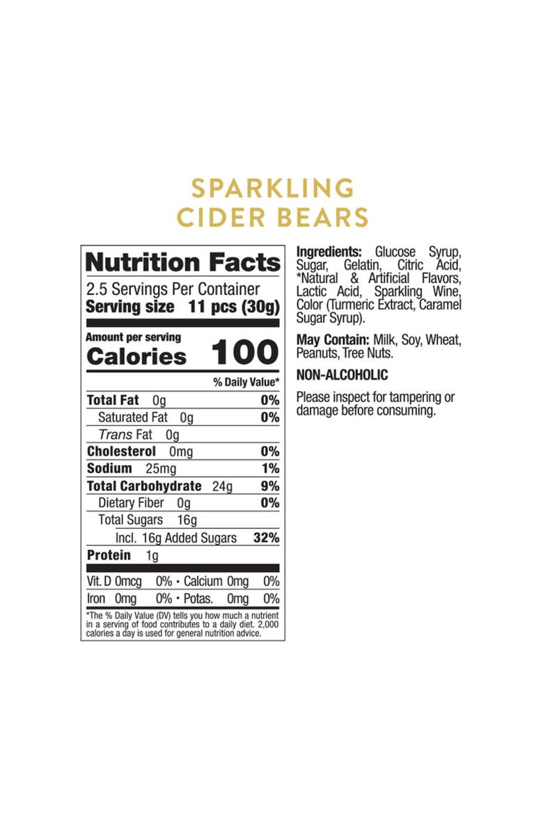 sugarfina Sparkling Cider Gummy Bears Set of 3 Candy Cubes, Alternate, color, Multi