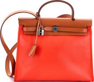 Pre-Owned Hermes Herbag Zip Berline Vache Canvas and Leather 31