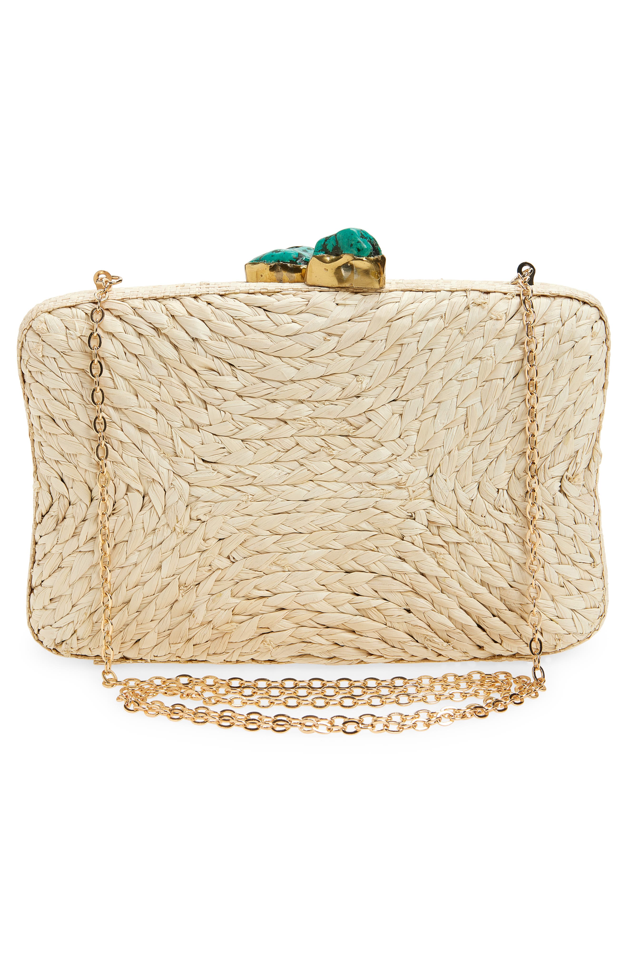 Pamela Munson The Lulu Raffia Clutch, Alternate, color, Natural