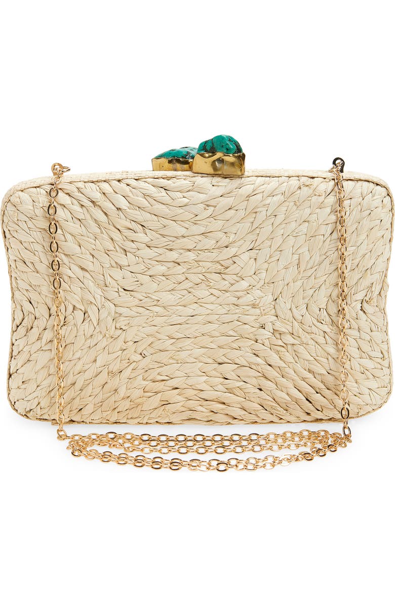 Pamela Munson The Lulu Raffia Clutch, Alternate, color, Natural
