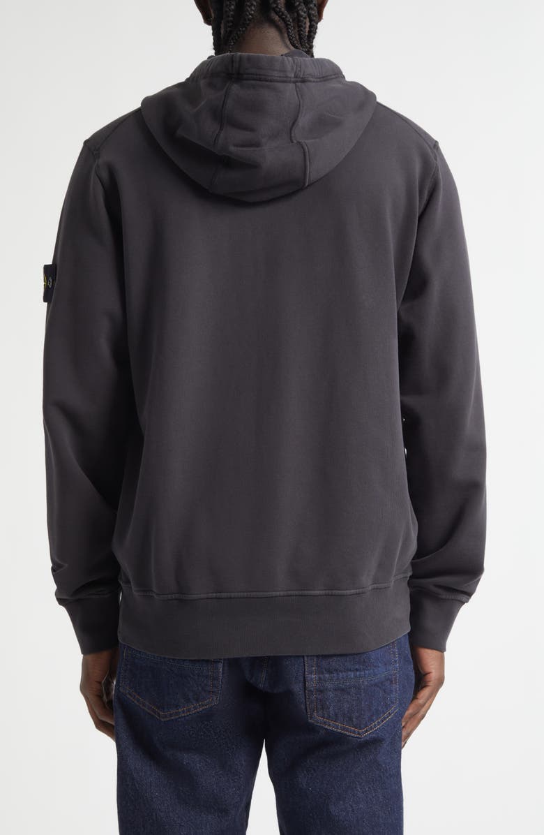 Stone Island Compass Logo Patch Full Zip Fleece Hoodie, Alternate, color, V0065 Charcoal