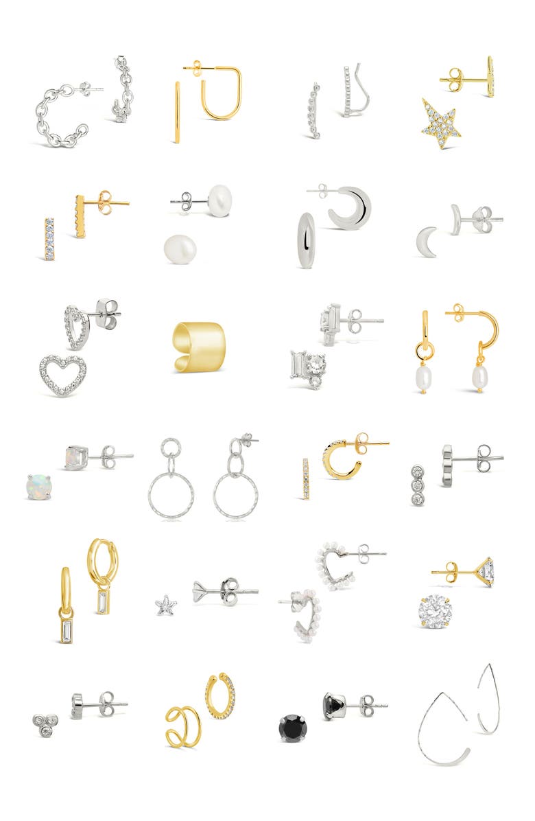 Sterling Forever Set of 24 Earrings Advent Calendar, Alternate, color,