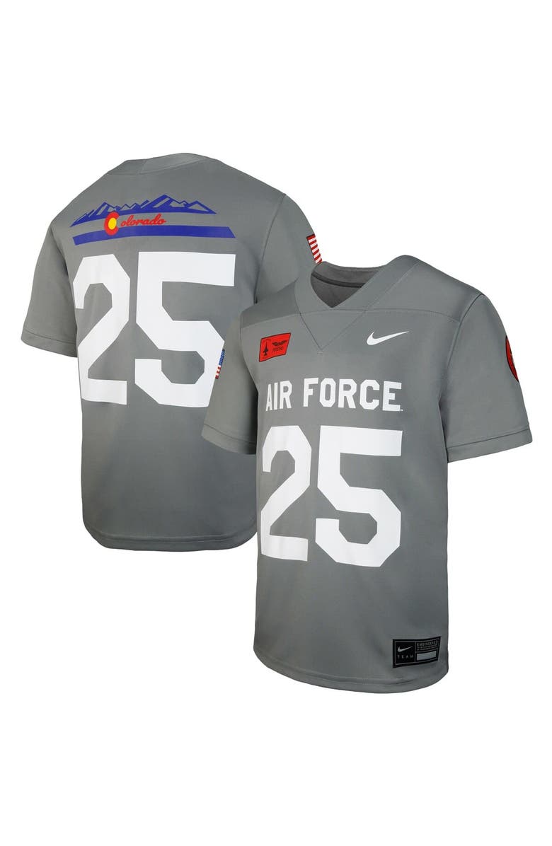 Nike Youth Nike #25 Gray Air Force Falcons APLS Fighting Falcon Collection Football Game Jersey, Main, color, Gray