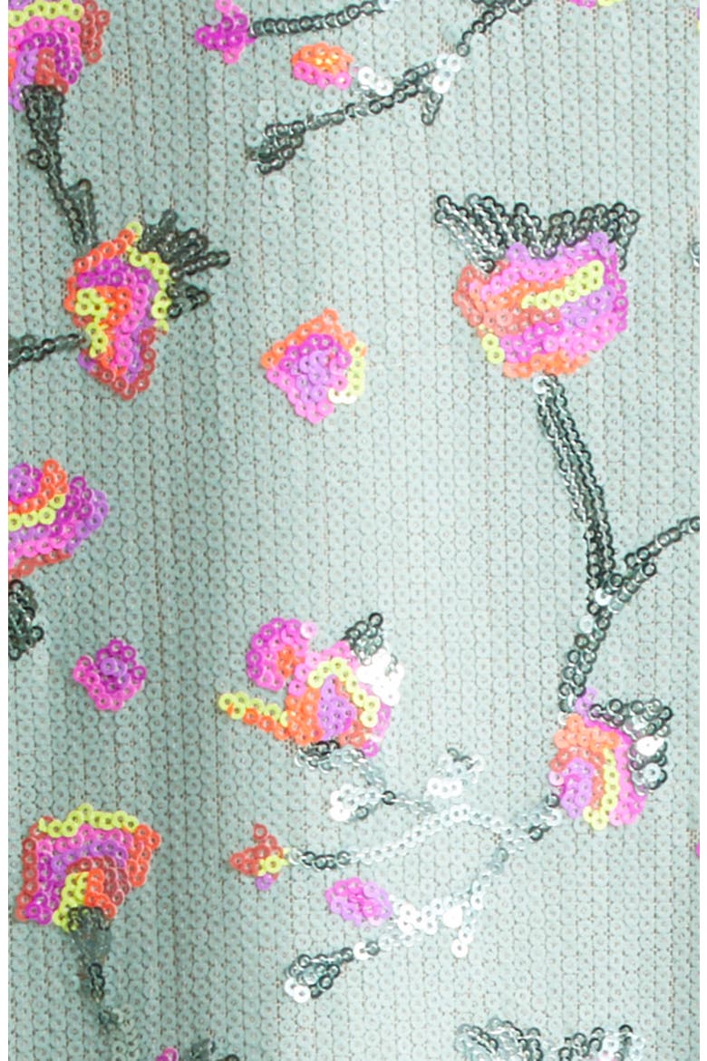 Floral Sequin Bell Sleeve Cover-Up Dress, Alternate, color, MINT PINK MULTI