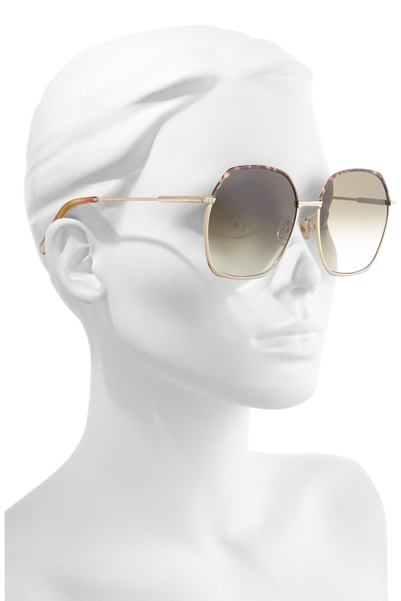 59mm Square Sunglasses, Alternate, color, GOLD/ KHAKI