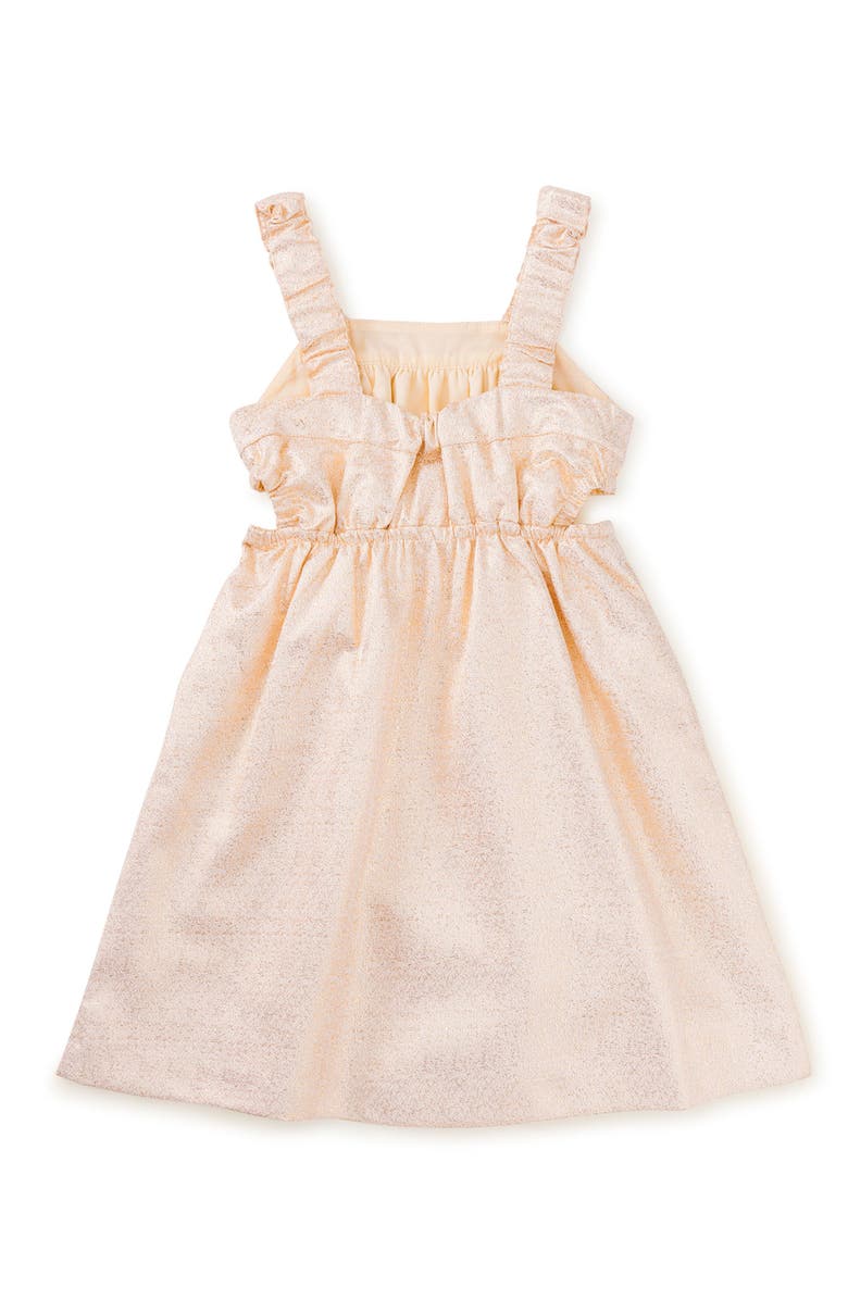 Tea Collection Sparkle Cut-Out Dress, Alternate, color, Metallic Gold