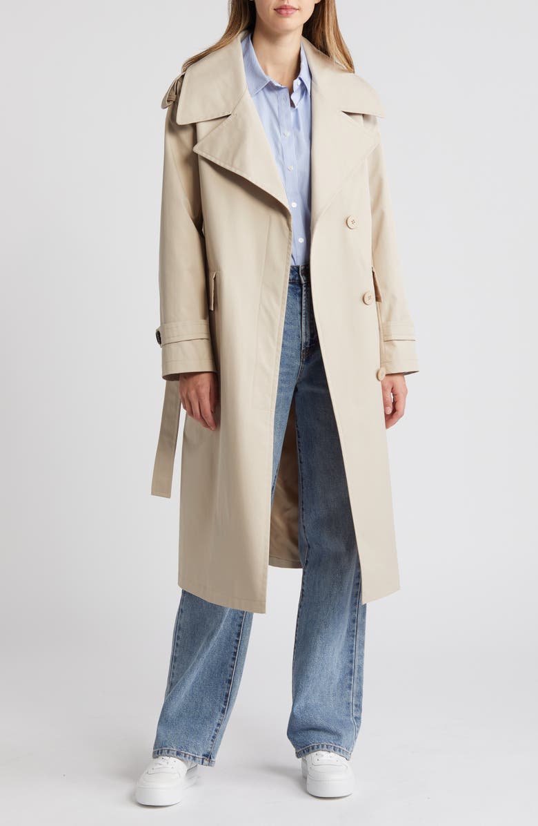 Sam Edelman Belted Trench Coat, Alternate, color, Oat