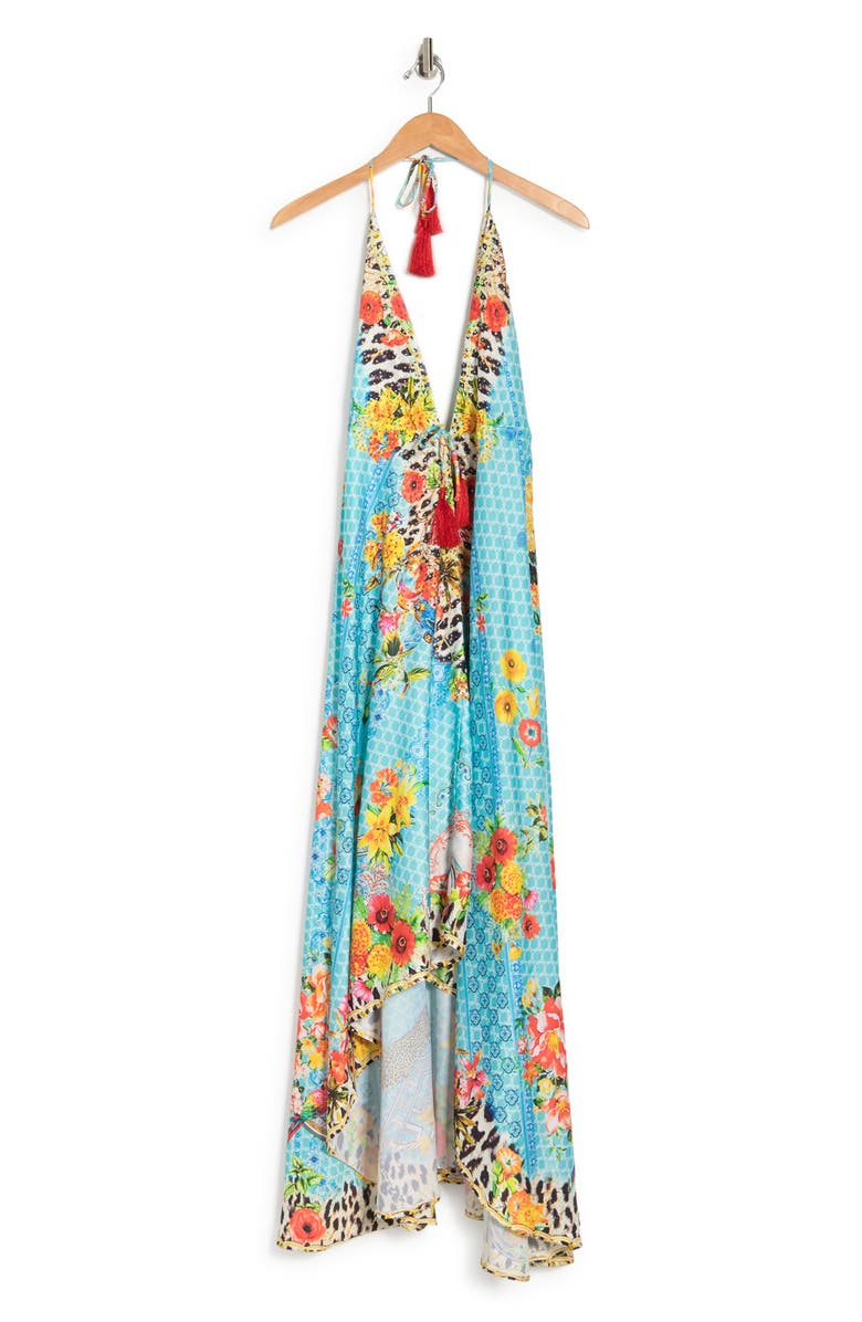 RANEES Floral Print Halter Cover-Up Dress, Alternate, color,