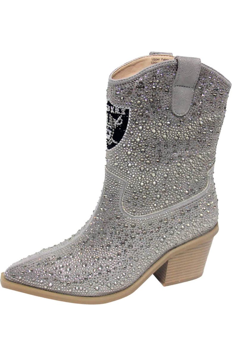 CUCE Women's Cuce Silver Las Vegas Raiders Crystal Ankle Boots, Alternate, color,