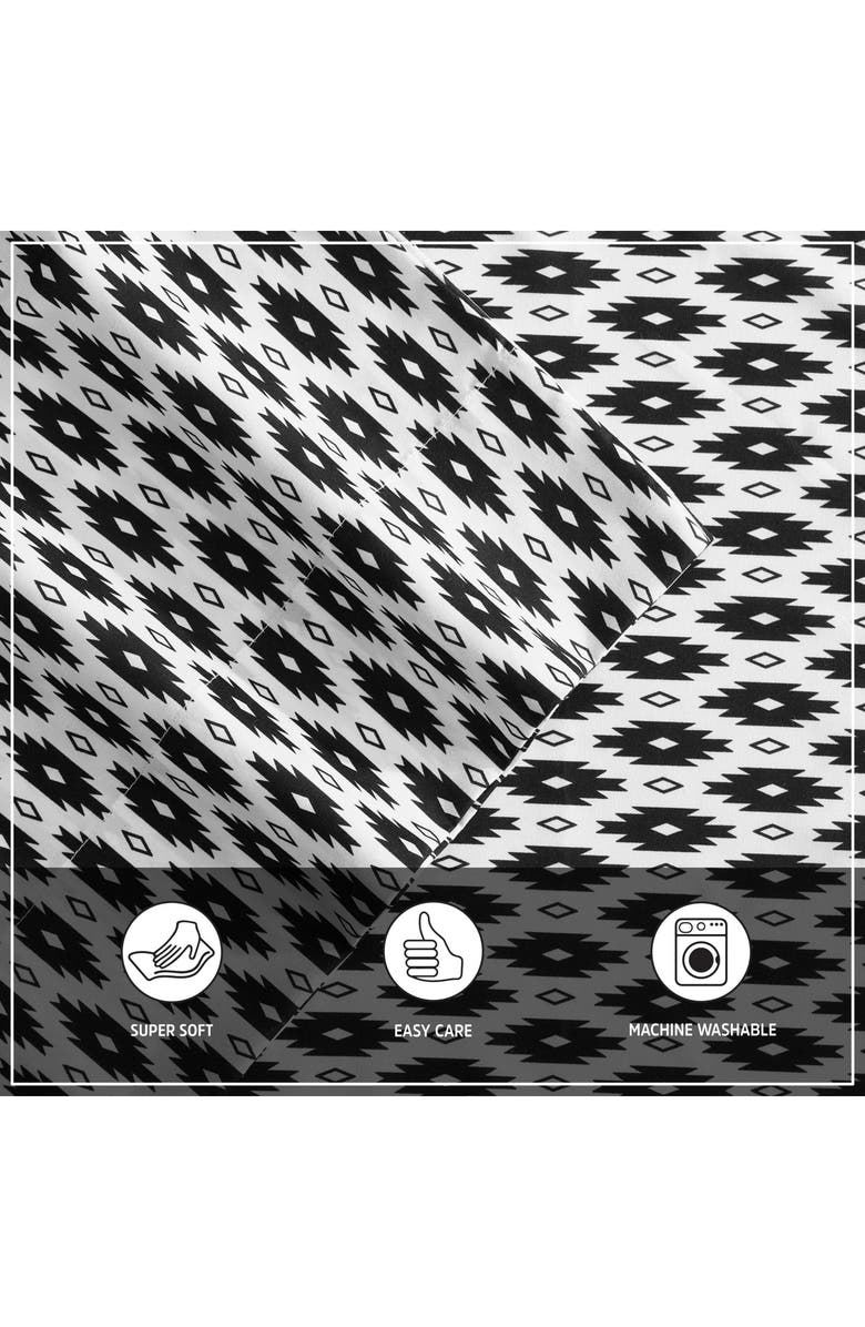 Wrangler Blaze Geometric Microfiber Sheet Set, Alternate, color, Black