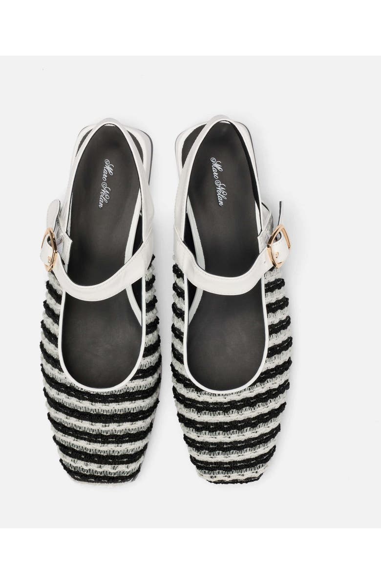 MARC NOLAN Cora Leather Mary Jane Lug Slingbacks, Alternate, color, White/Black