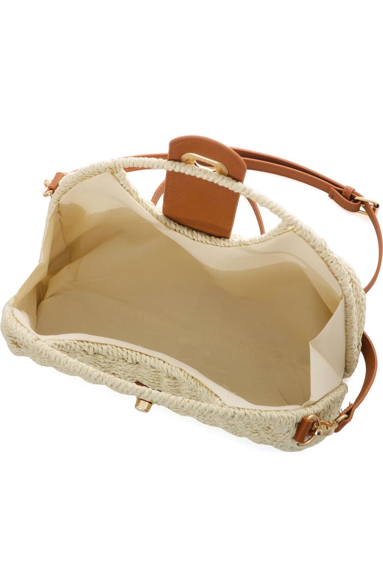 Adornia White Straw Picnic Basket Clutch, Alternate, color, White
