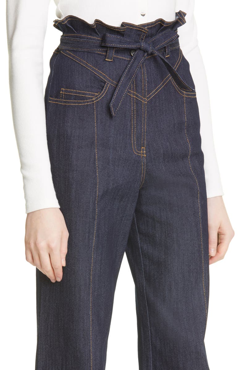 Cinq à Sept Wendy Paperbag Waist Wide Leg Jeans, Alternate, color,