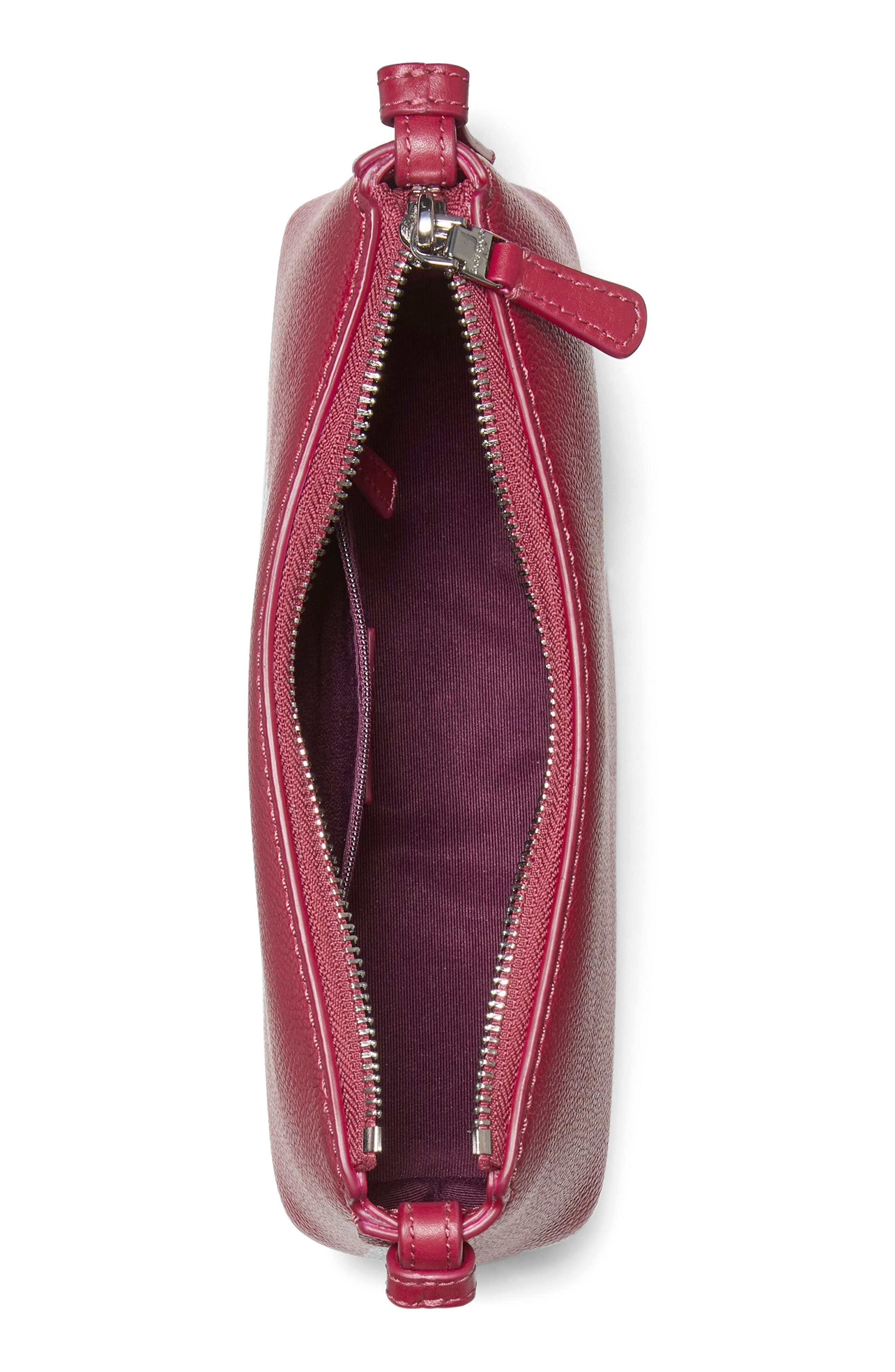 loop pebble leather crossbody bag, Alternate, color, RED JAM