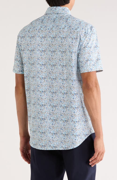 Bugatchi Miles Ooohcotton® Short Sleeve Button-up Shirt In Green
