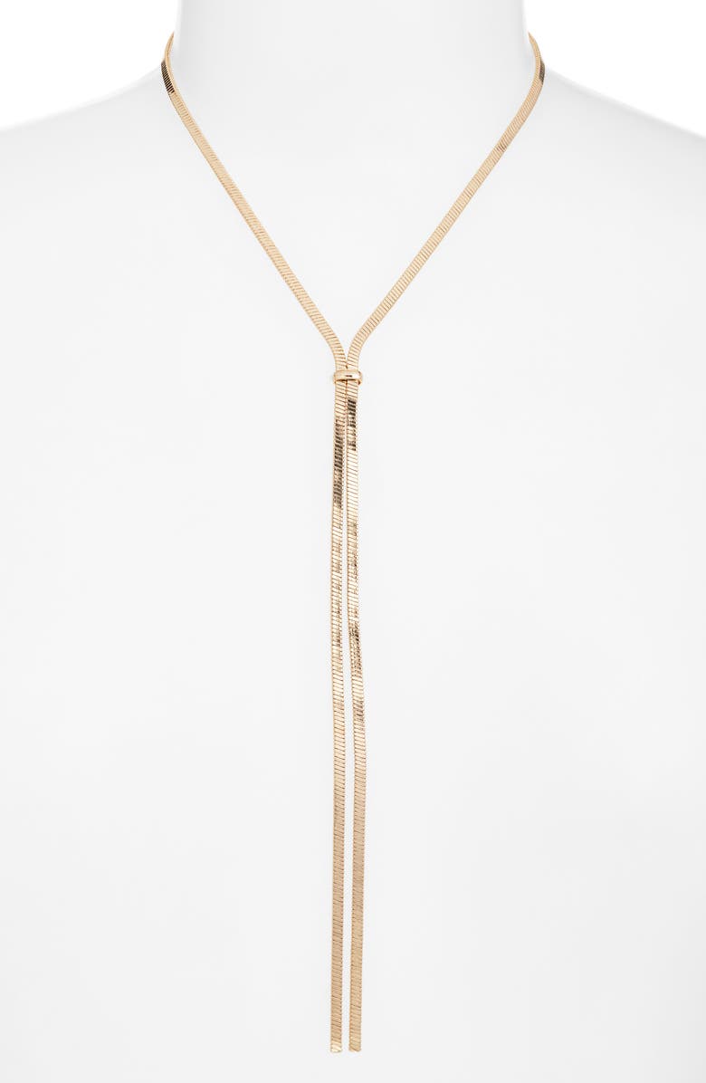Nordstrom Flat Chain Y Necklace, Alternate, color, Gold