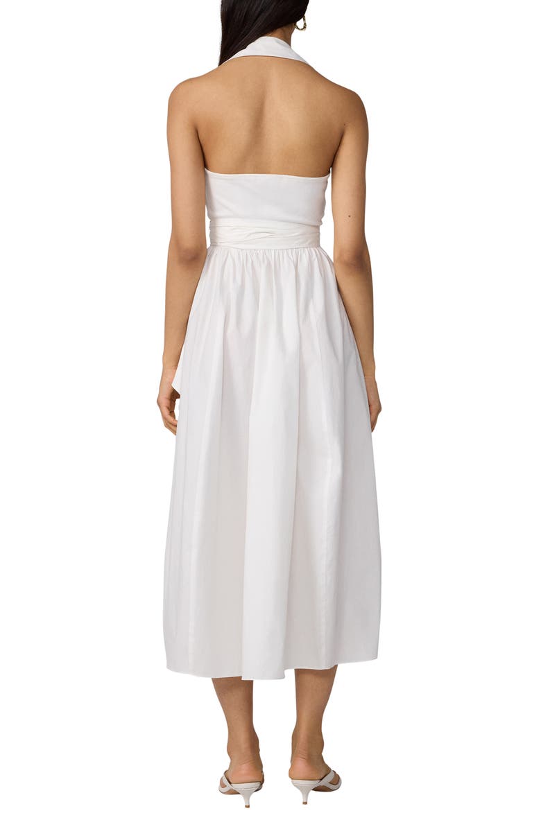 Diane von Furstenberg Nova Faux Wrap Cotton Poplin Wrap Sundress, Alternate, color, White