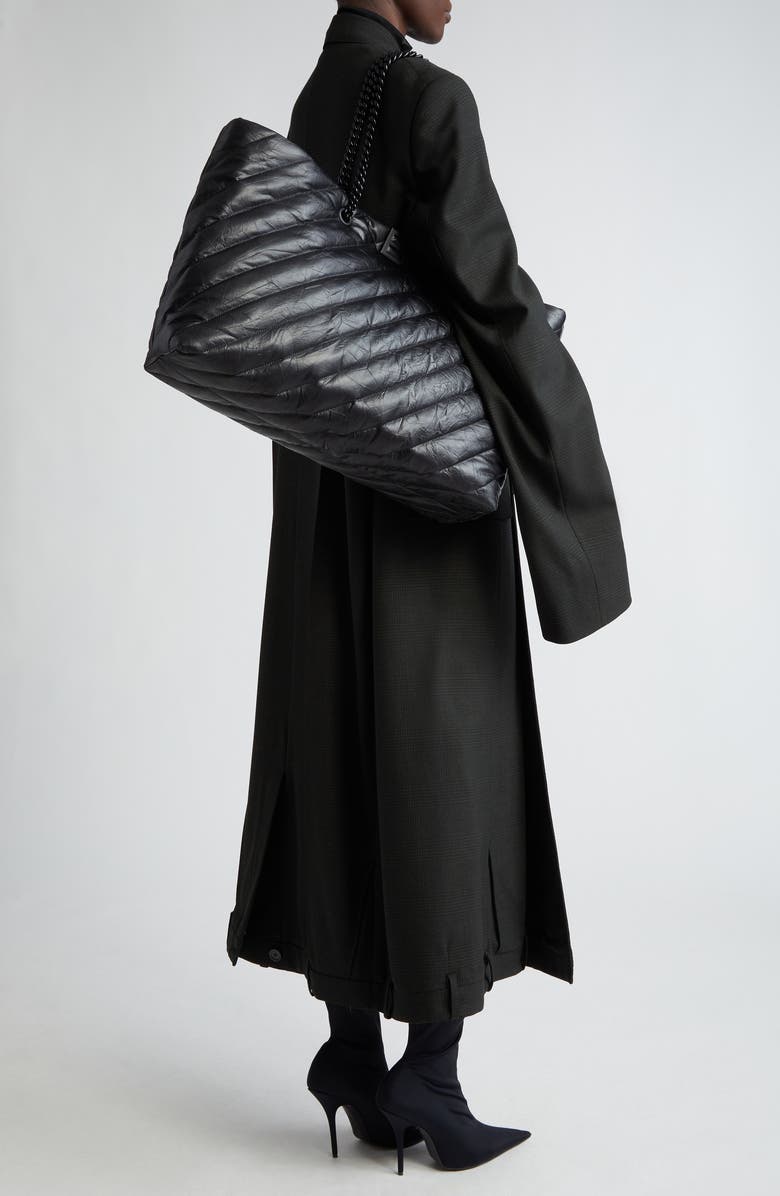 Balenciaga Large Crush Quilted Calfskin Tote, Alternate, color,