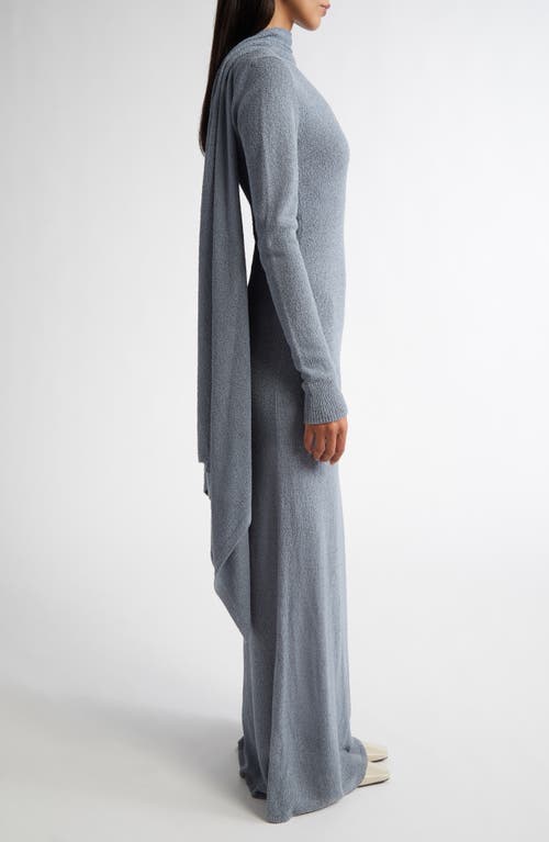Totême Toteme Cape Overlay Long Sleeve Silk Knit Dress In Mistral