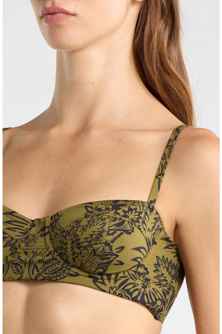 Zahara Underwire Bikini Top, Alternate, color, OLIVE FLORA