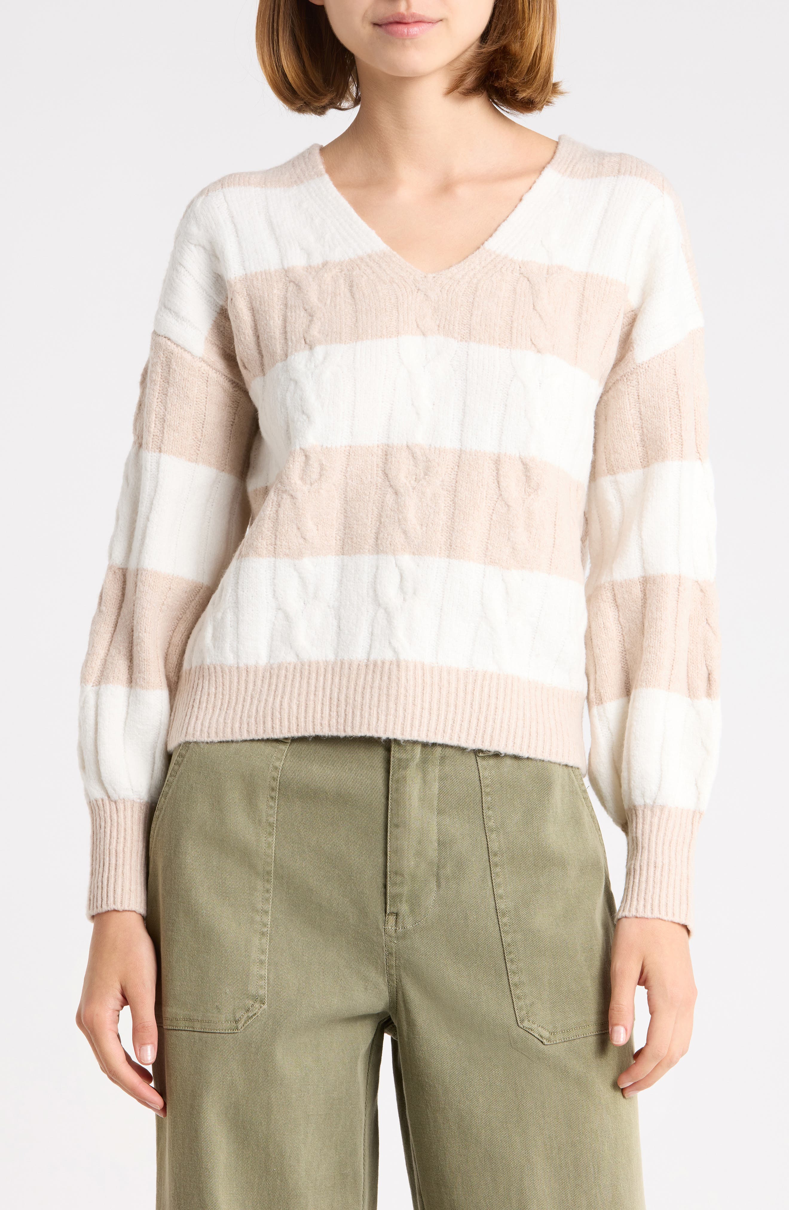 Stripe V-Neck Sweater