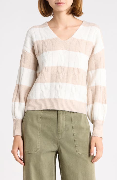 Stripe V-Neck Sweater