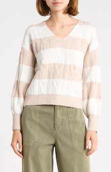 Stripe V-Neck Sweater