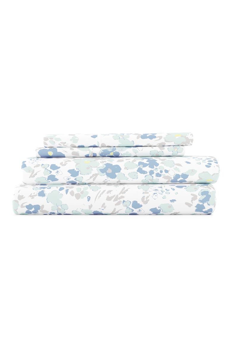 HOME SPUN Premium Ultra Soft Violets Pattern 4-Piece Bed Sheets Set, Main, color, LIGHT BLUE