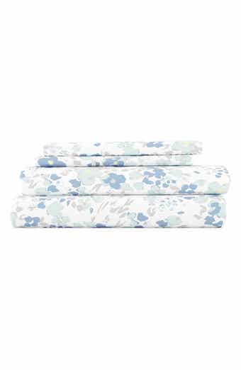 HOME SPUN Premium Ultra Soft Violets Pattern 4-Piece Bed Sheets Set