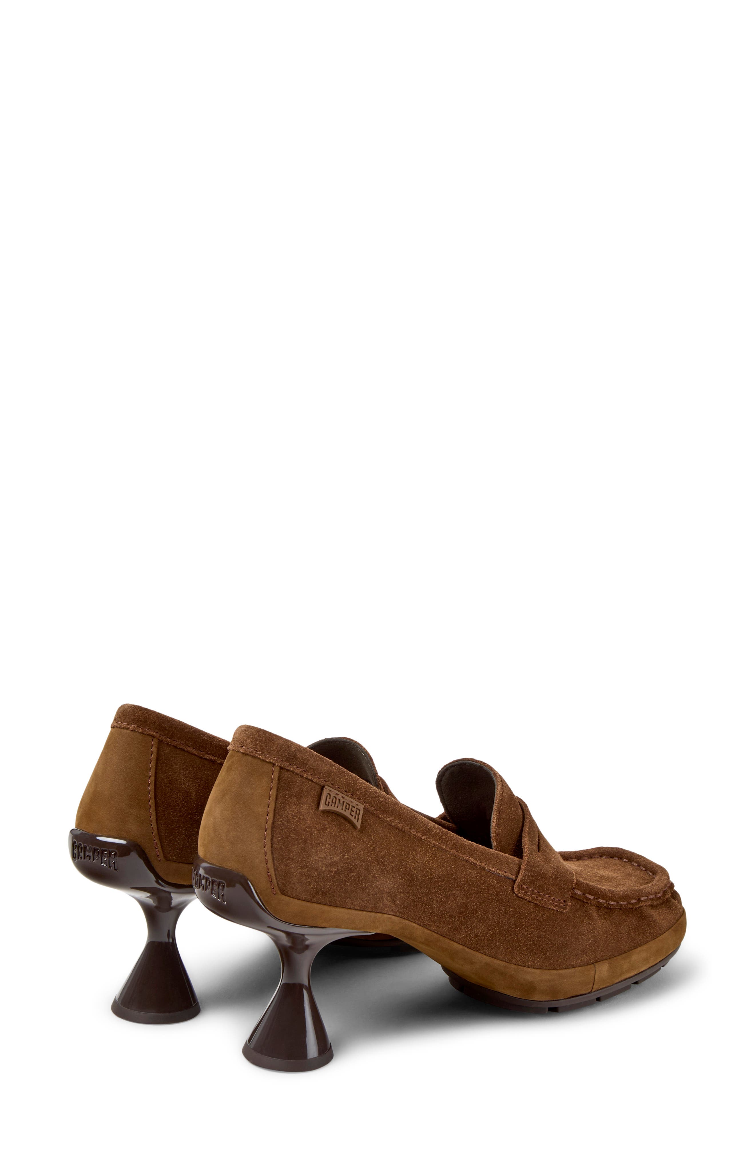 Leather Moccasin Pump, Alternate, color, MEDIUM BROWN