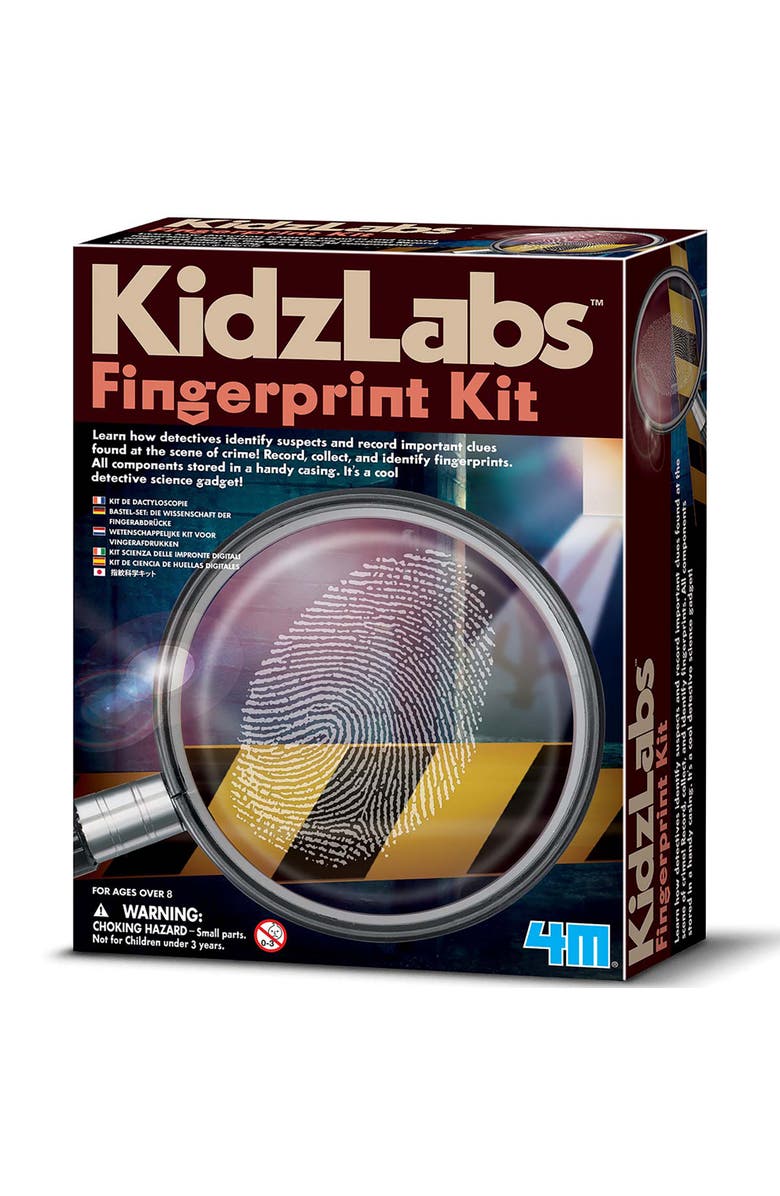4M KidzLabs Fingerprint Kit, Forensic Crime Scene Tool Set, Main, color, Multicolored