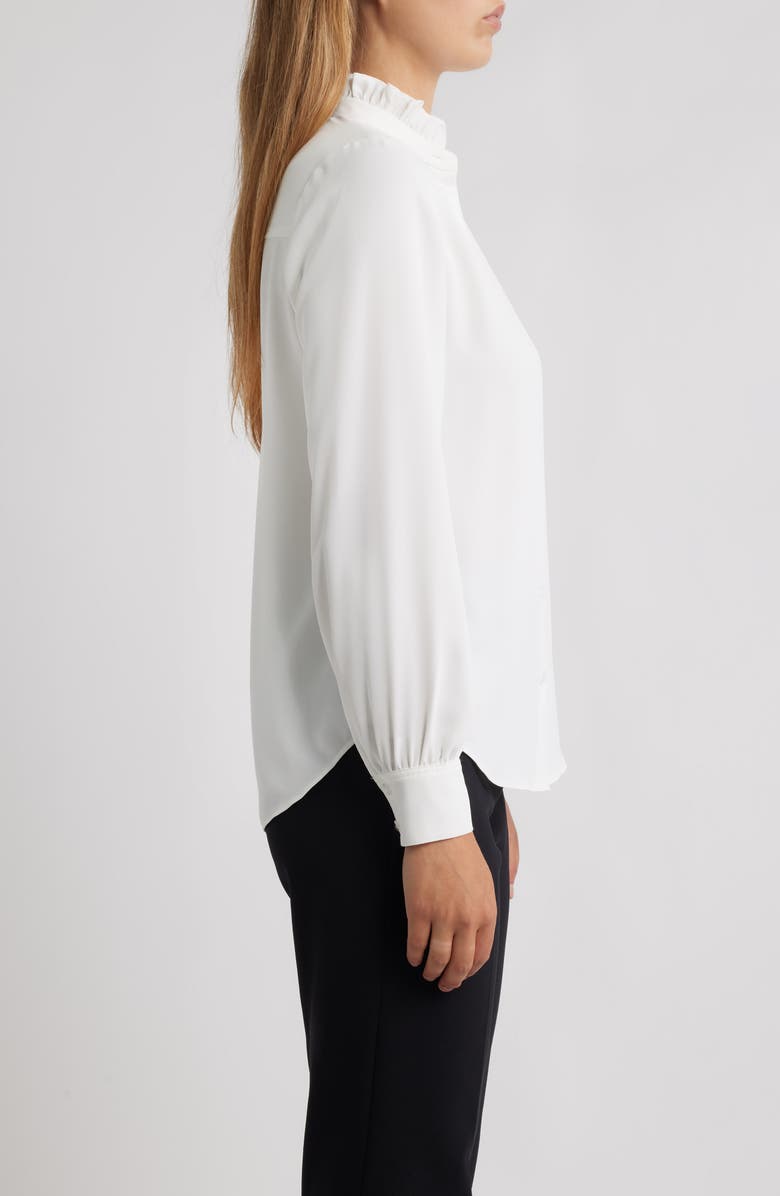 Anne Klein Ruffle Accent Button-Up Shirt, Alternate, color, 