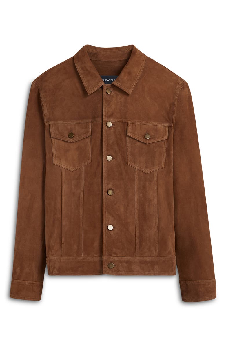 Bugatchi Western Suede Shirt Jacket, Alternate, color, Tobacco