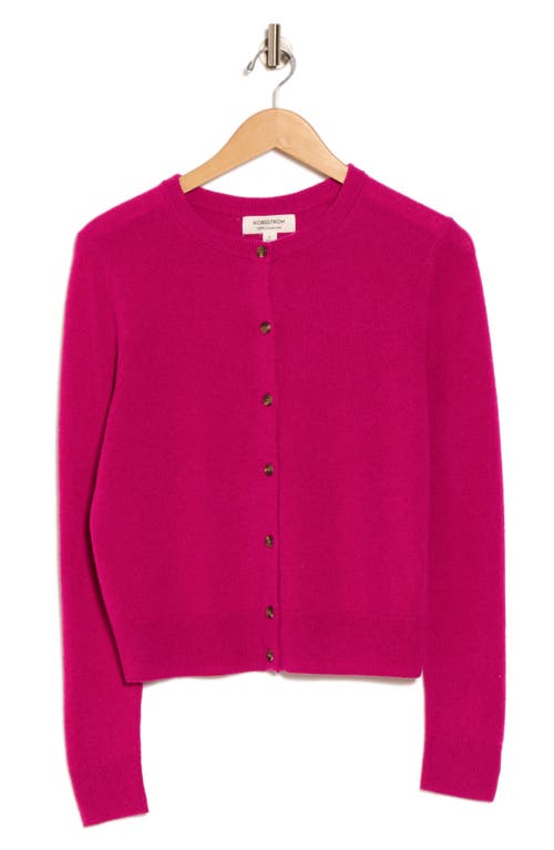 Nordstrom Crewneck Cashmere Cardigan In Pink