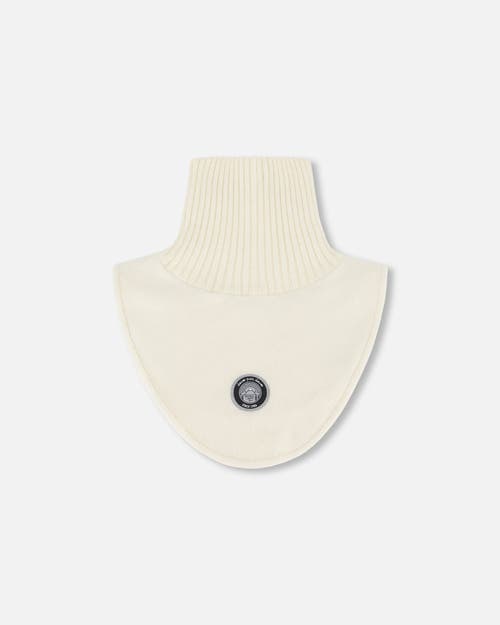 Deux par Deux Kids Gender Inclusive Polar Fleece and Knit Neckwarmer in Off-White 