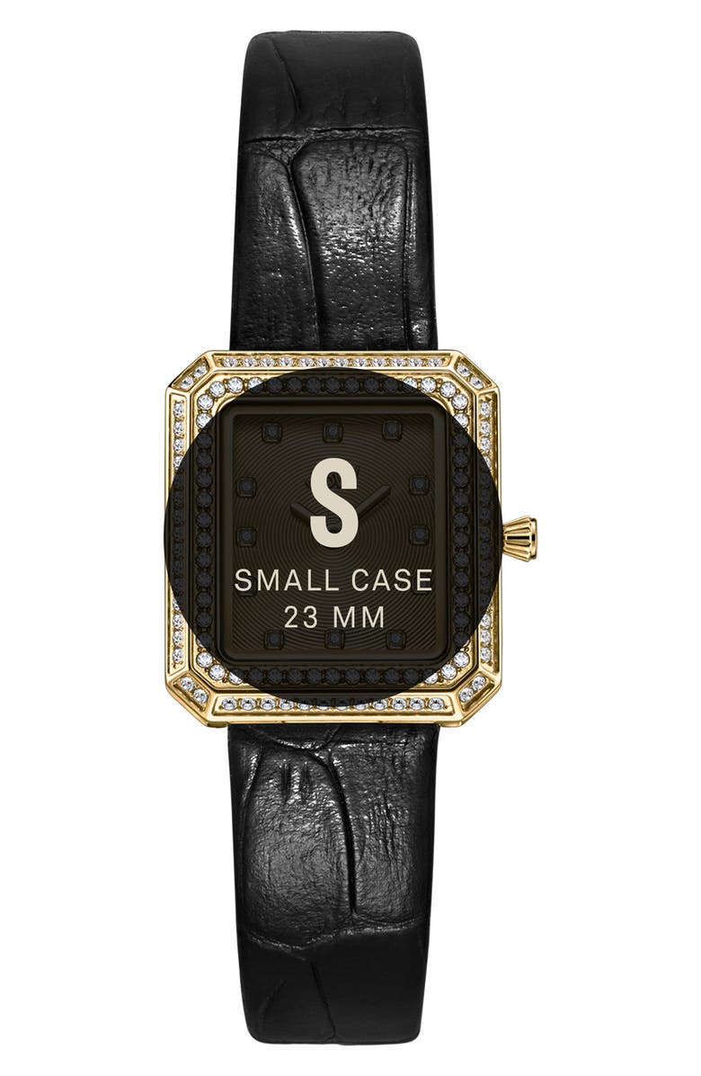 JBW Arc Diamond Leather Strap Watch, 23mm, Alternate, color,