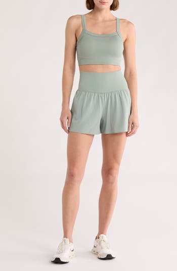 Claire Strappy Seamless Rib Knit Sports Bra & Skirt Set