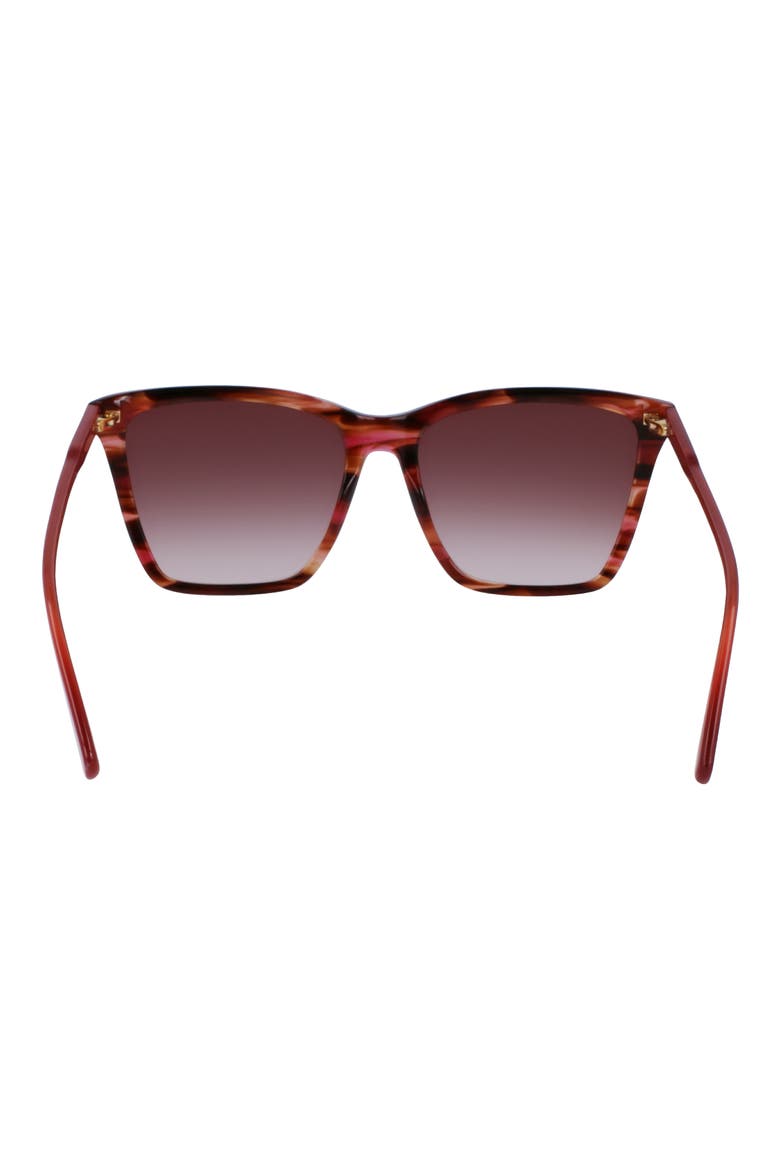 Le Pliage 56mm Gradient Rectangular Sunglasses, Alternate, color, RED HORN