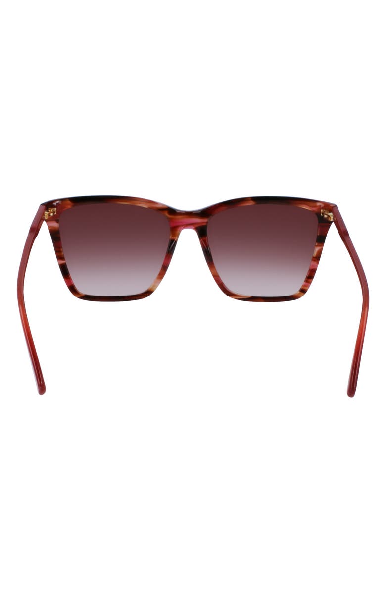 Longchamp Le Pliage 56mm Gradient Rectangular Sunglasses, Alternate, color, Red Horn