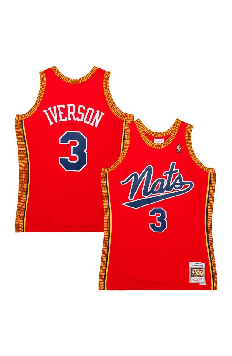 Mitchell & Ness Men's Mitchell & Ness Allen Iverson Red Philadelphia 76ers 2004/05 Hardwood Classics Swingman Jersey, Main, color, Red