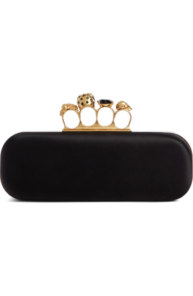 McQueen Alexander McQueen Satin Knuckle Clutch, Alternate, color,