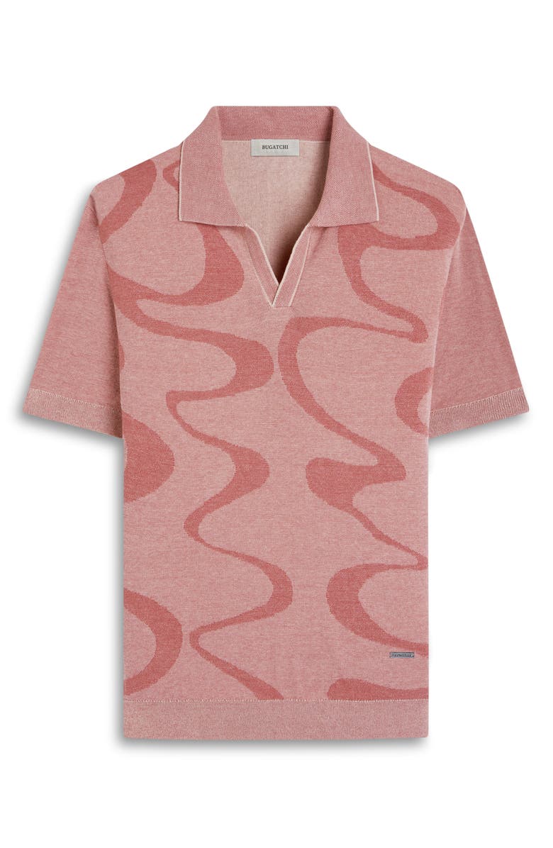 Bugatchi Johnny Collar Cotton & Silk Polo Sweater, Alternate, color, Sand