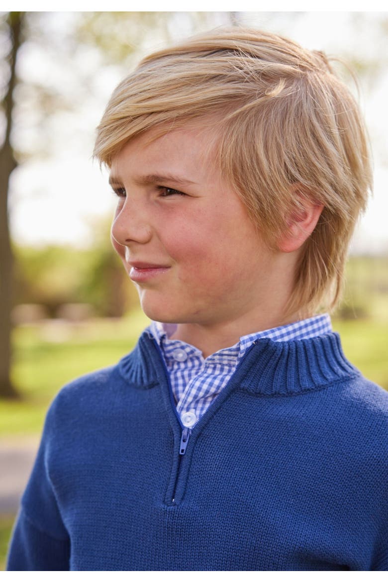 Kids' Quarter Zip Sweater, Alternate, color, Navy