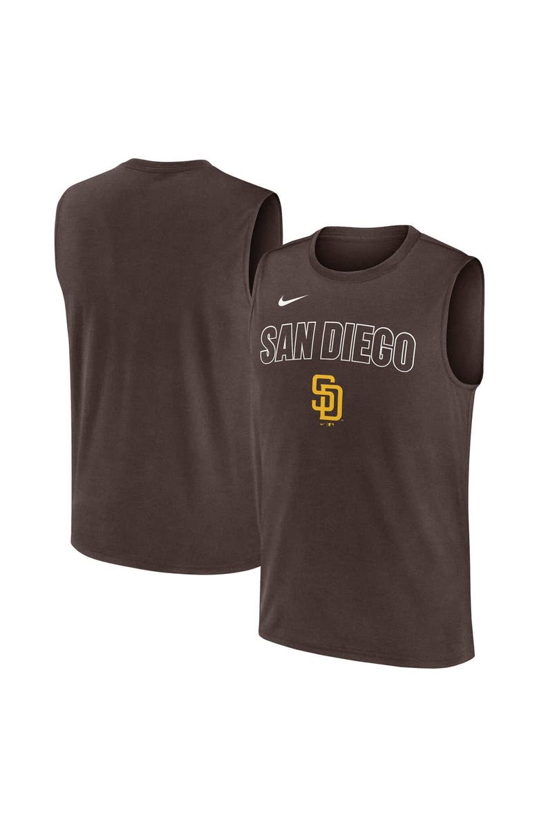 Nike Men's Nike Brown San Diego Padres Knockout Performance Muscle Tank Top, Main, color, 