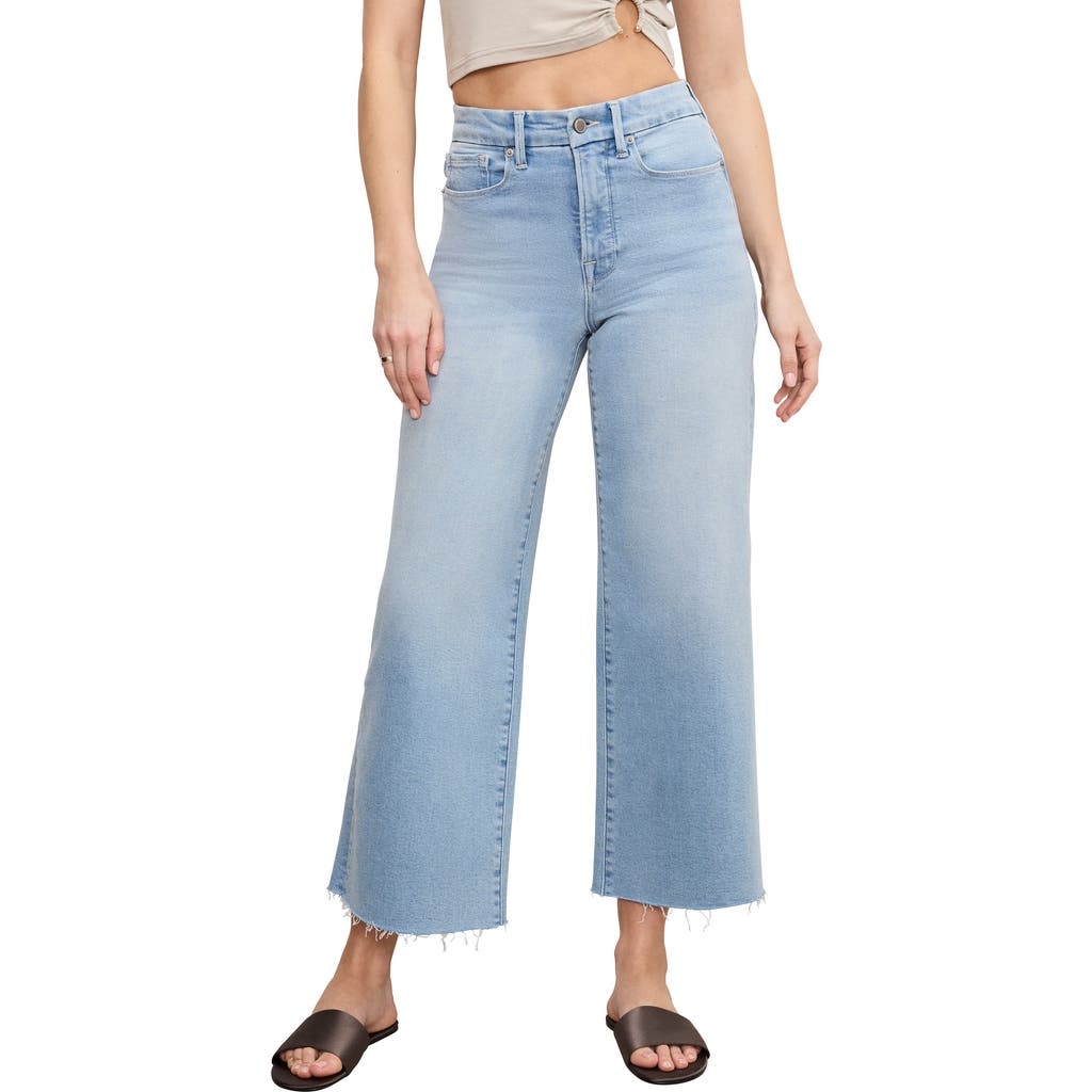 GOOD AMERICAN GOOD AMERICAN GOOD WAIST LIGHT COMPRESSION CROP PALAZZO JEANS