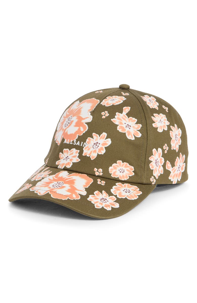 AllSaints Floral Baseball Cap, Main, color, 