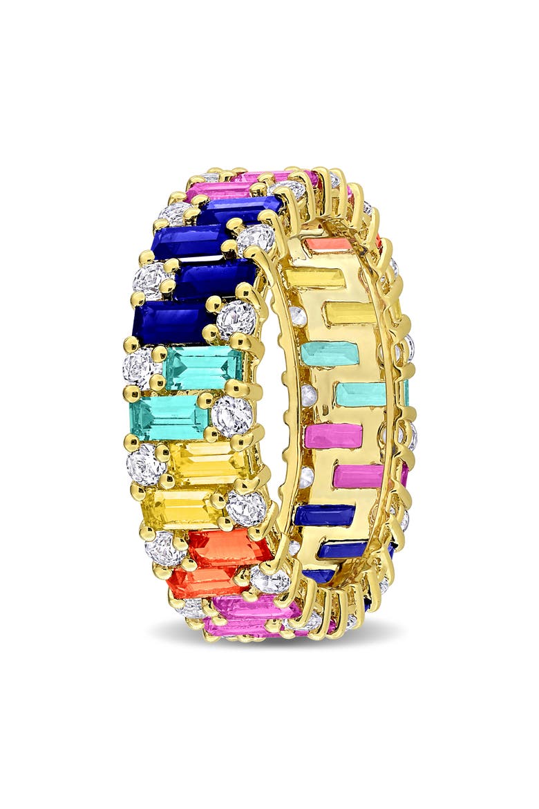 Lab Created Multicolor Sapphire Eternity Band, Alternate, color, MULTICOLOR